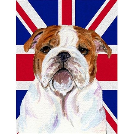 English Bulldog With English Union Jack British Flag Flag Garden Size